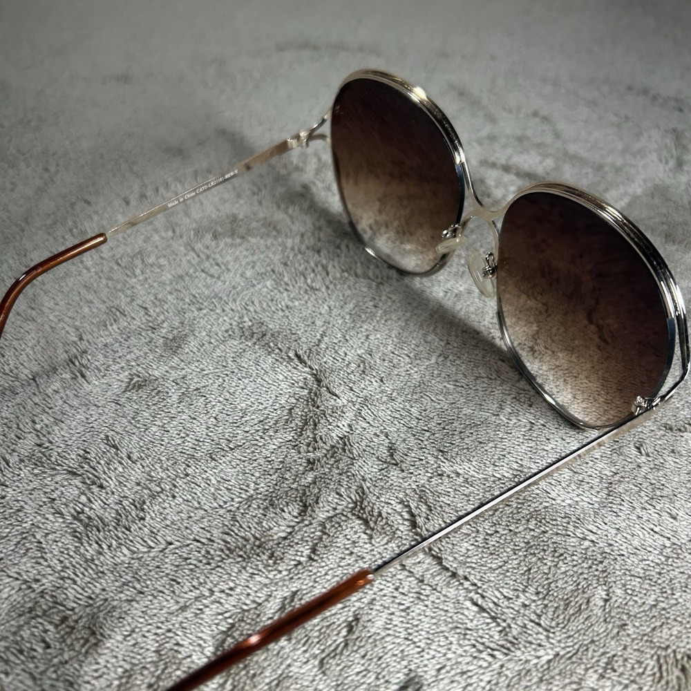 Cato Oversized Brown Gradient Sunglasses Women Gold Tone Fashion Shades - Picture 2 of 9
